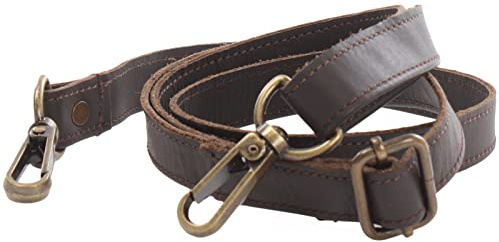 LECONI Trageriemen Leder Schulterriemen schmaler Schultergurt für Taschen Umhängegurt längenverstellbar 2,5x150cm LEC-R4