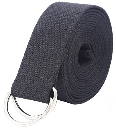Gelante Fitness Exercise Yoga Strap - Durable Cotton 10 Feet Long 2034 Black