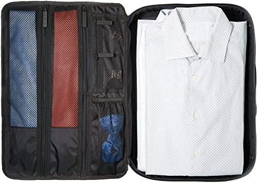 DEGELER® Shirt Bag per camicie senza pieghe - con scomparti per cravatte, papillon | Accessori da viaggio per borsa indumenti, borsa per indumenti e organizer | Ideale per il bagaglio a mano | Nero