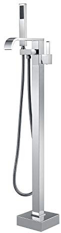Artiqua Freistehende Badewanne Wasserhahn Wannenfüller Armaturen Chrom Bodenmontage Messing Einzigen Handgriff mit Handbrause