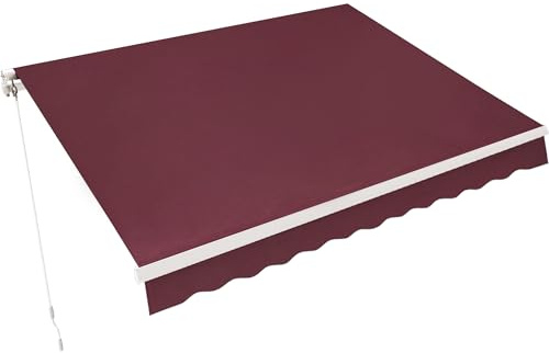 MCombo 9.9x7.8 Feet Manual Retractable Patio Door Window Awning Sunshade Shelter Outdoor Canopy, 0810 (Burgundy, 9.9'(L) x 7.8'(W))