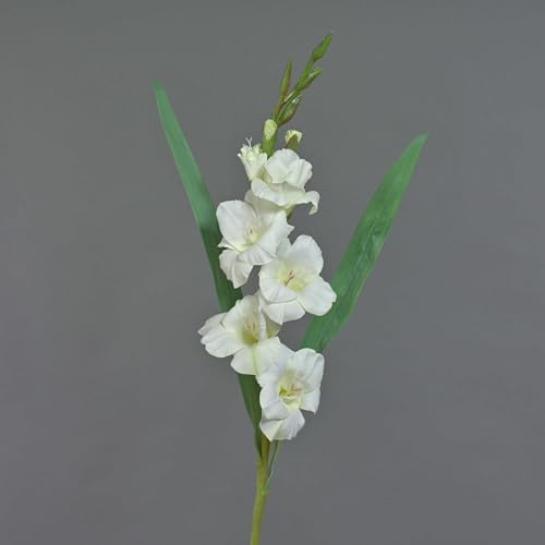 artplants.de Künstliche Blume Gladiole ELEA, weiß, 85cm, Ø 3-10cm