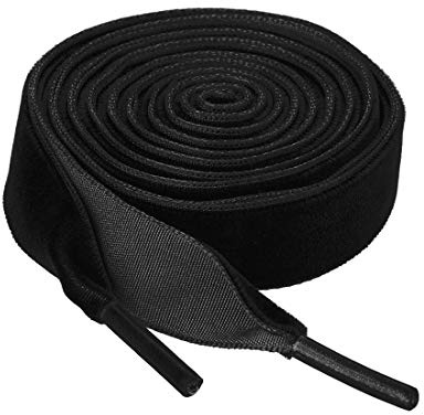 sourcing map Lacci piatti in velluto largo 1,5 cm, lacci per scarpe da ginnastica e stivali, Nero , 160cm/63