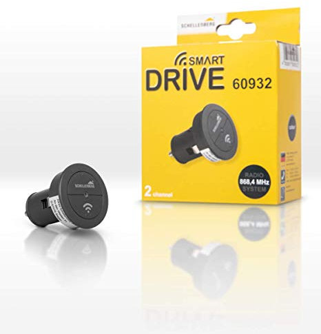 Schellenberg 60932 Garagentor Fernbedienung Funk-Autosender Smart DRIVE, 2-Kanal, 868,4 MHz, Tor aus dem Auto öffnen