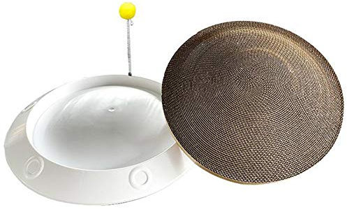 SXZHSM Kratzbrett Mit Katzenminze - 45 cm Durchmesser - Stylische Kratzliege Für Katzen Mit Umrandung In Filzoptik - Kratzpappe Katze Rund,Replacementcore