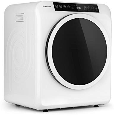 Klarstein EZ Dry secadora de aire caliente, carga frontal, 1500 W, independiente/bajo encimera, 6 kg, 3 niveles de potencia, hasta 165 min de funcionamiento, 6 programas, función antiarrugas, blanco