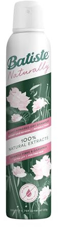 Batiste Naturally Bamboo Fibre & Gardenia 200ml, No Rinse Spray to Refresh Hair in Between Washes, with 100% Natural Extracts