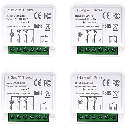 Smart light switch, COLOROCK MINI 4PCS 2-way wifi intelligent, universal DIY module for automation solutions in intelligent home technology, 2.4G wifi, APP control, Alexa Supported