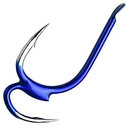 Angelhaken Angelhaken, 10 Stück, 1 Paket, Kohlenstoffstahl, Zwei Starke Spitzen, scharfer Kampfhaken mit Widerhaken, Fischausrüstung, Meeresangeln Fischhaken (Color : Blauw, Size : 6#)
