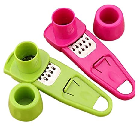 Wnota Presse-ail 2 Pièces Gingembre Ail Presses Meulage Râpe Rabot Trancheuse Coupe Outil De Cuisson Broyeur D'ail