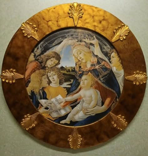 Bild auf Leinwand Lippi Holzrahmen Blattgold rund klassisch 70 x 70