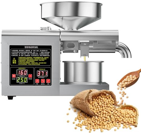 json2xml commercial Electric Cold/hot Oil Mill,1100W Sunflower Oil Press Machine with 6l hopper & Pressing speed: 5-8kg/h & temperature adjusted 104-500℉,Automatic Essential Oil Press Machine