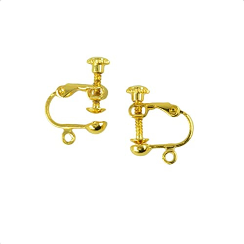12 Stück Non-Piercing Schraube Ohrring Clip Flache Haken DIY Handwerk Gold