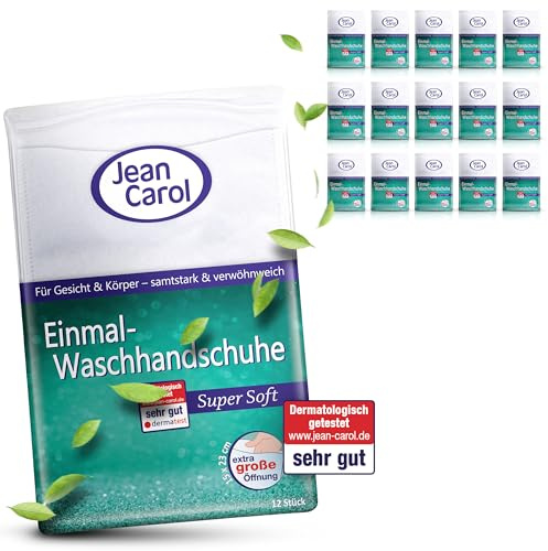 JEAN CAROL® Einmal-Waschhandschuhe, Super Soft 10 x 12 Stück (Nachfolger)