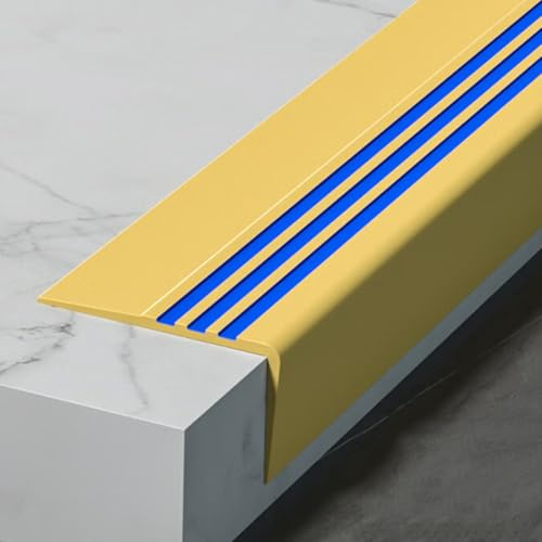 PVC Treppenkantenprofil Selbstklebend, Treppenprofil Kantenprofil, Winkelprofil, Breite 10 Cm, für Holz- Und Metalltreppen im Innen- und Außenbereich(Yellow,400x10x4cm/157x4x1.6in)
