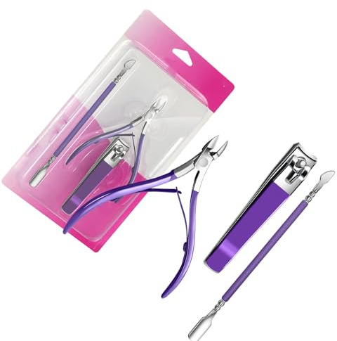 3-teiliges Nagelhautscheren-Set aus Edelstahl, präzisionsgeschliffen, ergonomischer Griff für Zuhause, Salon oder Reisen, Nagelpflege, rostbeständig, Nagelhautentfernungsschere