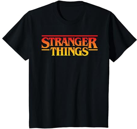 Stranger Things Sunset Pixel Logo T-Shirt