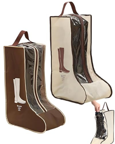 HUVZOR 2 pcs porta stivali,Sacchetti per calzature,Borse Portatili per Stivali,Portatile Antipolvere Borsa per Scarpe, Borsa per Scarpe con Cerniera con Manico,Organizer per Stivali per casa e Viaggi