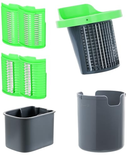 Genius Nicer Dicer Electro Gemüseschneider Zubehör 7 tlg, Ersatzteile für elektrische Gemüsehobel, 3 Einsätze, Küchezubehör für Gmeüse Obst Schneider