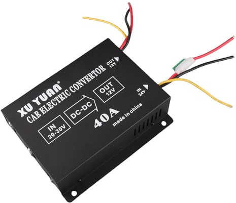 Convertidor de Corriente para Coche y Camión, 24V a 12V, Inversor Eléctrico, Transformador Reductor de Tensión, 40A, 480W