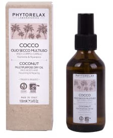 Phytorelax Laboratories Cocco Vegan & Organic - Olio Secco Multiuso - Viso –Corpo -Capelli - Nutriente & Riparatore, Avvolgente, Si Assorbe Subito - 100ml