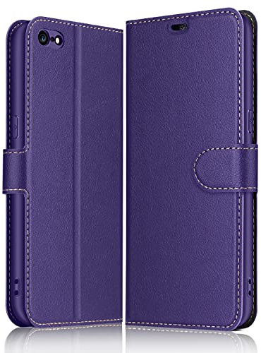 ELESNOW Hülle für iPhone 6 / 6S, PU Leder Klappbar Wallet Handyhülle Schutzhülle Tasche mit Kartenfach, Standfunktion, Magnetisch für Apple iPhone 6 / 6S Hüllen (Lila)