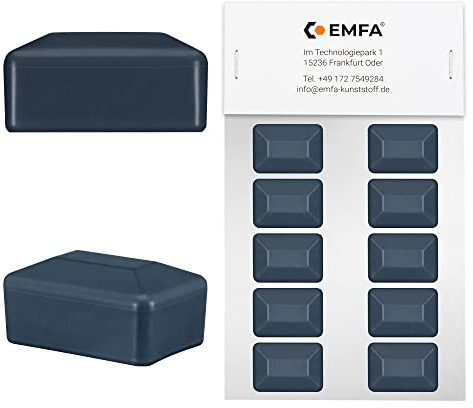 EMFA Zaunpfahlkappe rechteckig 40x80 mm Anthrazit 10 Stück Pfostenkappen Kunststoff Pfostenkappen Abdeckkappen Zaunkappen