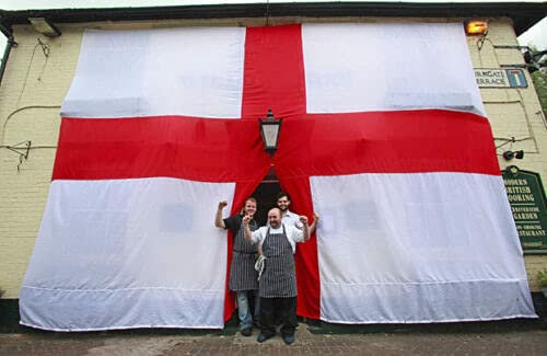 Mega Jumbo EX Large England Flag (St George Cross) Up To 100 FT (8 X 5 FEET - EYELETS ALL ROUND)
