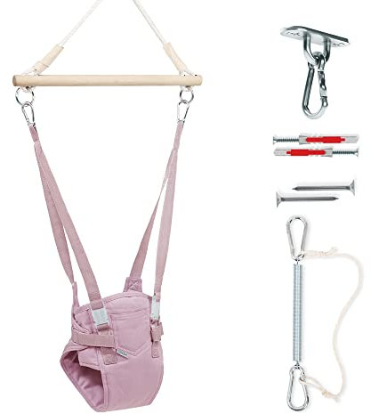 MAMOI® Türhopser Baby ab 6 Monate, Hopser Baby Jumper Bouncer, Babyschaukel für türrahmen, Schaukel Indoor, Türschaukel, Hüpfer, Kinderschaukel, Tür Hopper, Babyhopser Swing C. Rosa