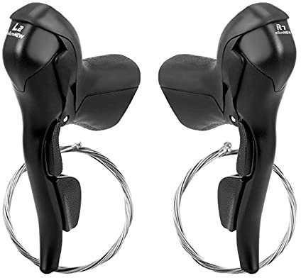 luminiu Bremshebel Fahrrad Schalthebel Dual Control-Radfahren 2x7 8 9 10 11 Gang-Schaltung Fahrrad Dual Control Hebel Rennrad Schalthebel Kompatibel für Lenker Fahrradbremse