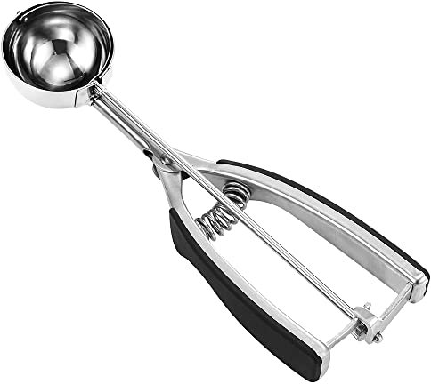 JUNADAEL J Cookie Scoop, Cookie Dough Scoop, Spring-Loaded Cookie Scooper, Ice Cream Scoop, 18/8 Stainless Steel, Comfortable Handle
