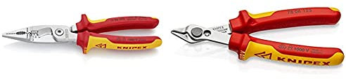 KNIPEX Elektro-Installationszange 1000V-isoliert (200 mm) 13 86 200 & Electronic Super Knips VDE 1000V-isoliert (125 mm) 78 06 125