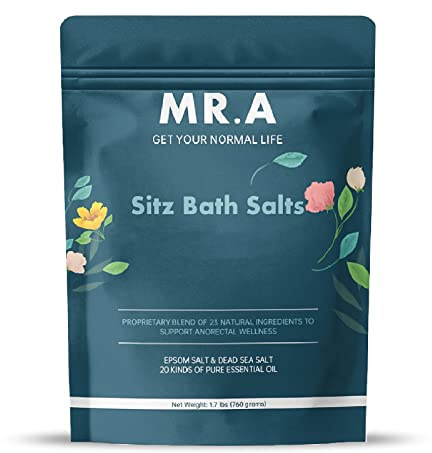 1.7 lbs Sitz Bath for Hemorrhoids,Premium Grade 23 Ingredients, Advanced Hemorrhoid Treatment Formula Epsom Salt Dead Sea Salt Essential Oils, Sitz Bath Salts for Hemorrhoids Toilet Seat Bathtug