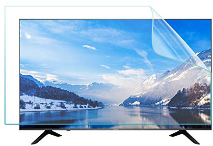 Anti Blue Light Screen Filter for 32-75 Inches Monitor, Anti Glare TV Screen Film Blocks Harmful Blue Light, Reduce Digital Eye Strain Help Sleep Better/Clear (Clear 55 Inches 1221x689mm)