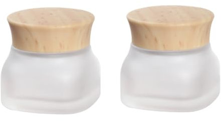 FRCOLOR Lot de 3 récipients cosmétiques avec couvercle - Verre à liqueur avec couvercle - Bouteille cosmétique - Petit pot en verre - Boîte de rangement cosmétique carrée - Verre vide