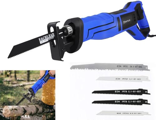 Sierra de sable, sierra de recipro, universal, con 5 hojas de sierra de recipro, para madera, metal y aluminio