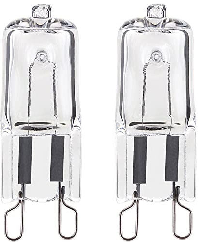 GLOWANTS 2er Pack Backofenlampe G9 Halogen 40W 230V Backofen-Lampe für Backofen, Fagor- und Mikrowellen 300 Grad C Hitzebeständige Glühbirnen.