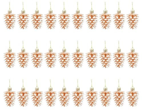 Wnvivi Tannenzapfen für Weihnachten, künstliche Tannenzapfen zum Basteln, künstliche Mini-Tannenzapfen, Weihnachtsbaumschmuck, 30 Stück