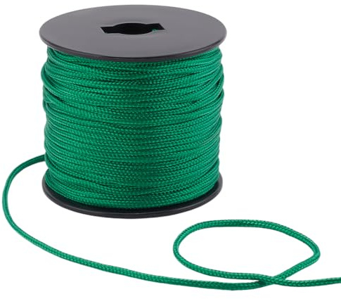 PH PandaHall 3mm Nylon-Seil 50 m grüne geflochtene Hebeschnur Jalousien Schnur Windspiel Schnur Perlenschnur Makramee-Faden für Camping Outdoor Garten Pflanze Wand Hanging Crafts Decor