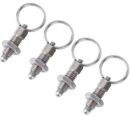 OSALADI Émbolos De Perilla De Máquina De Acero Inoxidable 304 Resorte y Anillo De Tracción, Pasadores De Indexación Sin Bloqueo Para Equipos Industriales, Juego De 4 Piezas, Uso Prolongado
