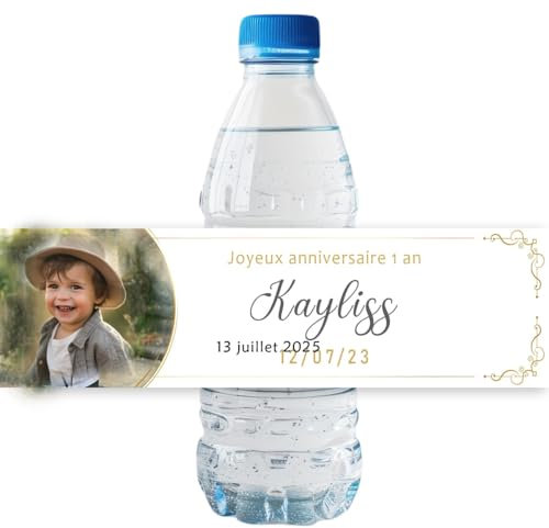 Personalisierte Aufkleber For Flaschenetiketten For Hochzeitstag, Party-Etikett For Wasserflaschen, Jedes Foto, Jeder Name, Individueller Namenstext, Aufkleber For Wasserflaschen(A2)