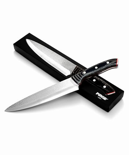 Geschmiedetes Profi Kochmesser 21 cm | Professionelles Chefmesser | Besonders Scharf | Deutscher Edelstahl DIN 1.4116 | 56 HRC | Full Tang mit Verbundholzgriff | Allzweckmesser für Fleisch, Gemüse