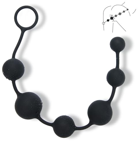 16'' Long Classic 6 Bead Anal Beads for Advanced Players, Prostate Massager with Pull Ring Silicone-Made Sex Toys for Men Women Couples, Flexible Anal Trainer