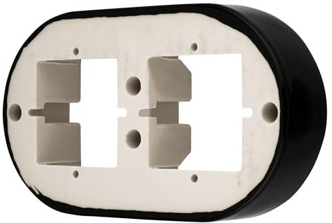 Cornice in porcellana retrò a 2 scomparti, serie PR1 nero