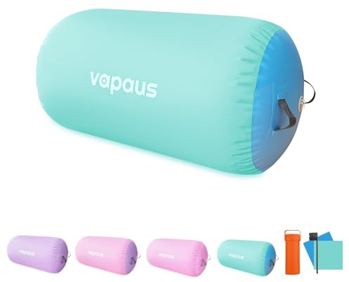 Vapaus Gymnastics Air Barrel Inflatable Tumbling Roller Mat Back Handspring Trainer Air Roller Tumbler Octagon Barrel Gymnastics Equipment for Tumble Track Cheerleading Yoga Training Durable AntiSlip