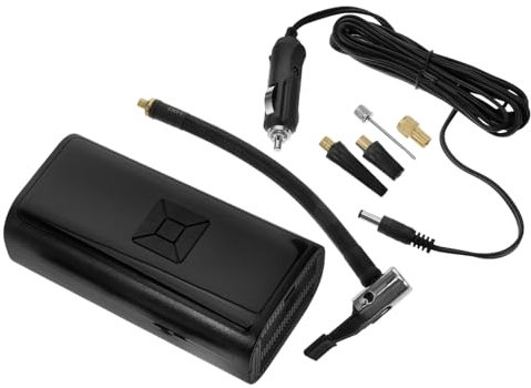 Zerodeko Kompakte Tragbare Luftpumpe für Reifenfüller Kleiner Luftkompressor mit Zigarettenanzünder Netzkabel für Autos Fahrräder und Elektrofahrräder Sicher und Zuverlässig