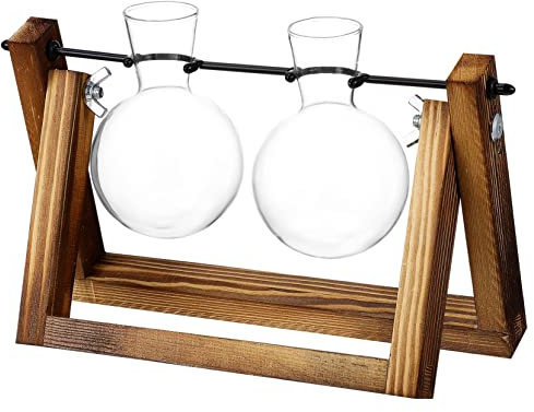 Toyvian Pflanzschale Mit Ständer Glasvasen Und Holzgestell Für Anzuchtstationen Geeignet Für Efeututen Veilchen Und Schilf Für Tischdekoration Und Raumgestaltung