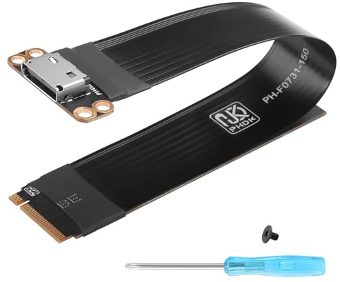 GINTOOYUN PCI-E4.0 M.2 NVME zu Oculink SFF-8611/8612 Adapterkabel M.2 M-Key 2280 NGFF zu Oculink SFF-8611 SFF-8612 weibliches Hostkabel für Laptops, eGPU usw (6,89 Zoll)