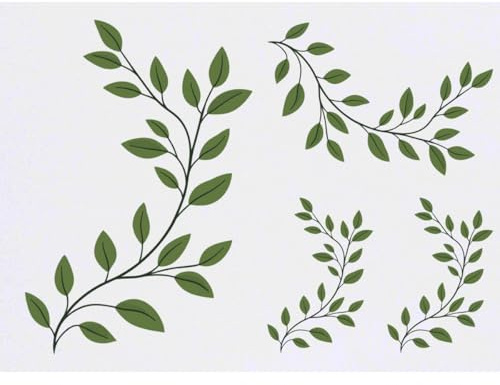 Azeeda 4 x 'Greek Green Leaf Branch' Temporary Tattoos (TO00083508) | Mixed-Size Water Resistant Skin Safe Transfers for Parties and Costumes
