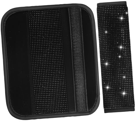 STOBAZA 2pezzi Cuscino Per Auto in Microfibra Decorazione Scintillante Coprisedile Protettivo e Confortevole Accessori Per Auto